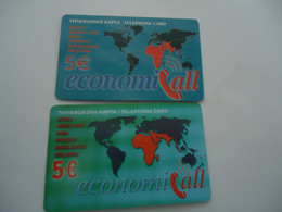 GREECE USED PREPAID 2   CARDS  ECONOMICALL - Dschungel