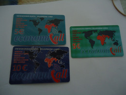 GREECE USED PREPAID  3  CARDS  ECONOMICALL - Giungla