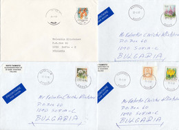 Finland - 4 Letters "Flowers" From Finland To Sofia/Bulgaria - Lettres & Documents