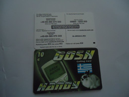 GREECE MINT  PREPAID    CARDS  GOSH  RABBIT - Paysages