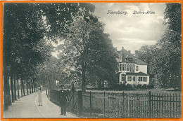 Delcampe - D004_FLENSBURG * STUHRS-ALLÉE * HADERSLEBEN/AARÖSUND ZUG STEMPEL 1910 - Flensburg