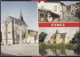 Delcampe - 61 - Exmes - Eglise St-andré - Manoir D'argentelles - Centre Du Bourg - Exmes