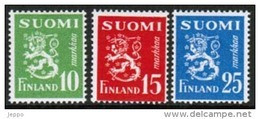 1952 Finland, Lion Stamps Complete Set ** - Unused Stamps