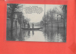 Delcampe - 75 MAISONS ALFORT INONDATION CRUE SEINE 1910 Cpa Animée La Rue Des Deux Moulins  11 Edit EM - Maisons Alfort