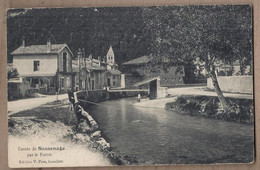 Delcampe - CPA 38 - SASSENAGE - Entrée De Sassenage Par Le Furon - TB Cours D'eau CENTRE VILLAGE + Pêcheur - Sassenage