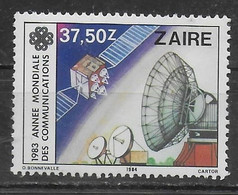 Delcampe - ZAIRE    N° 1159   * *  ( Cote 3.80e ) Communication Espace Satellite - Télécom