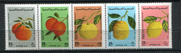 Delcampe - Syrie ** N° 490 à 494 - Bande  - Fruits, Citron, Lime, Pamplemousse, Oranges, Mandarines - Syrien