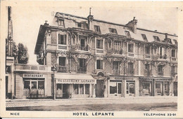 NICE - HOTEL LEPANTE - Téléphone 32-91 - Pubs, Hotels And Restaurants