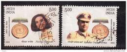 India 2004 Used, Asoka Chakra Winners, Set Of 2, Medals, Famous Women, Medallion,  (sample Image) - Oblitérés