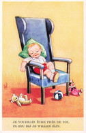 Fantaisies - Je Voudrais être Près De Toi - Enfant Dans Un Fauteuil - Jouet - Edit. Coloprint - Carte Postale Ancienne - Bébés