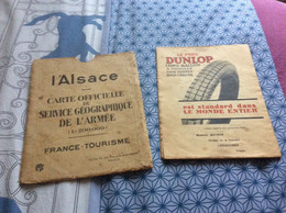 Delcampe - ⭕️ CARTE ROUTIÈRE DUNLOP. Sur L’ALSACE Pub Huiles Jupiter Société Générale - Strassenkarten