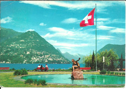 Lugano Paradiso (Ticino, Svizzera) Fontana L'Acquaiola, Fontaine, Fountain - Paradiso