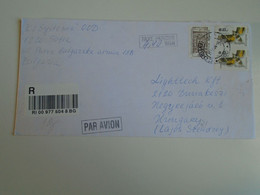 E0487.8   Bulgaria  Registered  Cover 2004? Taxe Percue 4,4 BGN  Stamp Insects Butterfly  - To Hungary  Dunakeszi - Storia Postale