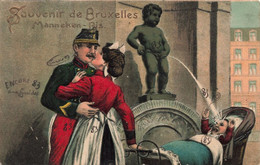 Fantaisies - Souvenir De Bruxelles - Humour - Manneken Pis Urine Sur Le Bébé - Edit. Guggenheim - Carte Postale Ancienne - Other & Unclassified