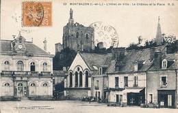 Delcampe - MONTBAZON - N° 53 - L'HOTEL DE VILLE - LE CHATEAU ET LA PLACE - Montbazon