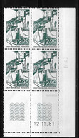 FRANCE 1981  N° 2163**  12.11.81  COIN DATE GOMME D'ORIGINE SANS CHARNIÈRE  NEUF TTB      2 SCANS - 1980-1989