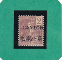 FRANCE (ex-colonies Et Protectorats) : CANTON N° 34 * Très Bon Centrage - Unused Stamps