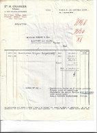 Facture, Traite & Congé De Registre Cont Indirectes 1954 / 75009 PARIS / Parfumeur CHABRIER - Droguerie & Parfumerie