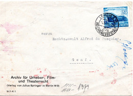 56639 - Deutsches Reich - 1941 - 25Pfg Messe '41 EF A Bf M Dt Zensur LEIPZIG -> Schweiz, Abs: Archiv Fuer Filmrecht - Cinéma