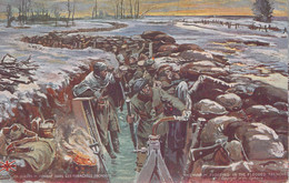 Patriotique - Combat Dans Les Tranchées Inondées - Carte Postale Ancienne - Patriotiques