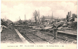 Delcampe - CPA Carte Postale France Ham  La Gare En Ruines  VM62758ok - Ham