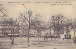 Delcampe - ROANNE En 1904  Un Coin De La Place De L'Hôtel De Ville Et De La Rue Nationale - Roanne