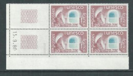 France Service N° 60 XX, U.N.E.S.C.O. 1 F. 20 , En Bloc De 4 Coin Daté Du 15 . 9 . 80,  2 Traits, Sans Charnière, TB - Servizio