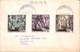 Ac6690 - PENRHYN - Postal History -  O.H.M.S   COVER To ITALY 1977  Religion ART - Penrhyn