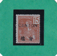 FRANCE (ex-colonies Et Protectorats) : CANTON Y/T N° 38* - Unused Stamps