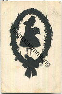 Delcampe - Mädchen Im Kranz - Hessen-Karte Nach Scherenschnitt Von Erika Schenck II. Folge Nr. 9 - Verlag Max Voigt Marburg - Scherenschnitt - Silhouette