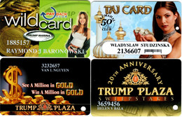 Lot De 4 Cartes Casino S Trump : Marina - Taj Mahal - Plaza X 2 - Tarjetas De Casino