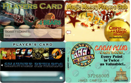 Lot De 4 Cartes Casino : 4 Bears (ND) - Magic (MS) - Shawnee (OK) - 4 Queens (LV) - Tarjetas De Casino