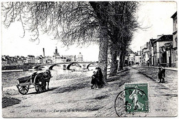 Delcampe - Corbeil Essonne Vue Prise De La Pecherie Animation Attelage 1911 Parfait état - Corbeil Essonnes