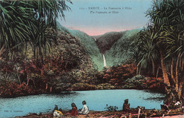 Tahiti - La Faatautia à Hitia - Colorisé - Enfant - Chute D'eau - Lac - Palmier - Carte Postale Ancienne - Tahiti