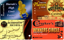 Lot De 4 Cartes Casino : Harrah's (NV) - Fortune (NV) - Robinson (CA) - Creeker's (CO) - Casino Cards