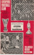 Official Football Programme LIVERPOOL - TRABZONSPOR European Champions Cup ( Pre - Champions League )1976 - Uniformes Recordatorios & Misc