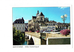 Delcampe - Cpm - 53 - Mayenne - Basilique Pont Notre-Dame - Voiture 2 CV Citroen BANQUE POPULAIRE Japan Diffusion - Mayenne
