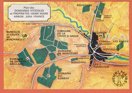 Delcampe - D39 - PLAN DES DOMAINES VITICOLES E PROPRIÉTÉS HENRI MAIRE - ARBOIS - Carte Géographique-Verso : Indications Henri MAIRE - Arbois