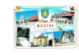 Cpm - 25 - MOUTHE - Doubs - Blason Pancarte Routière Illustration Oiseau Neige Coopérative De Fromagerie - Mouthe