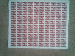 CROATIA 1945 Labour Day Complete Sheet Of 100 Stamps MNH / **.  Michel 178 - Croatia