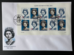 £0 2022 - FDC - Feuillet Kleinbogen " Queen Elizabeth II " Matej Gabris - Erinnofilia