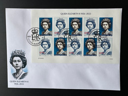 0€ 2022 - FDC - Feuillet Kleinbogen " Queen Elizabeth II " Matej Gabris - Erinofilia