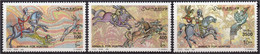 Delcampe - SOMALIA 1999 - 3v - MNH - Horses On The Hunt - Animals For Hunting - Falconry - Falcons - Chasse Falken Valken Halcones - Pferde