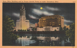 State Office Building And Le Veque Lincoln Tower At Night, Columbus, Ohio - Columbus