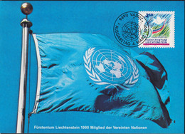 1991 Liechtenstein MC 101 Mi: LI 1015°, Y&T: LI 956°, ZNr. LI 957°, Liechtenstein UNO - Mitglied, Taube - Other & Unclassified