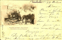 Delcampe - 39 MOREZ DU JURA EN 1900 TRES BELLE DILIGENCE POUR NYON EN SUISSE TRAVERSEE DU COL DE ST CERGUES - Morez