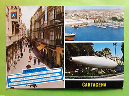 Delcampe - CARTAGENA Murcia Espana,  Submarino Peral Sous Marin,, Calle Mayor, Puerto, TB - Unterseeboote