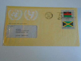 E0488.35  United Nations New York   Cover  Ca 1985  Stamps  Malawi And Jamaica Flags - Cartas & Documentos