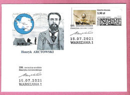 Poland 2021, Cover Warszawa, H.Arctowski, Polar Expedition, - Esploratori E Celebrità Polari