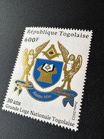 Togo 2022 Gold Doré Mi. ? 50 Ans Grande Loge Régulière Franc-maçons Freimaurer Freemasonry Masonic - Freemasonry